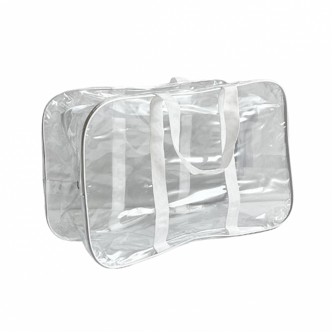 Set geantă de maternitate transparentă cu detalii albe, 3 bucăți (5)